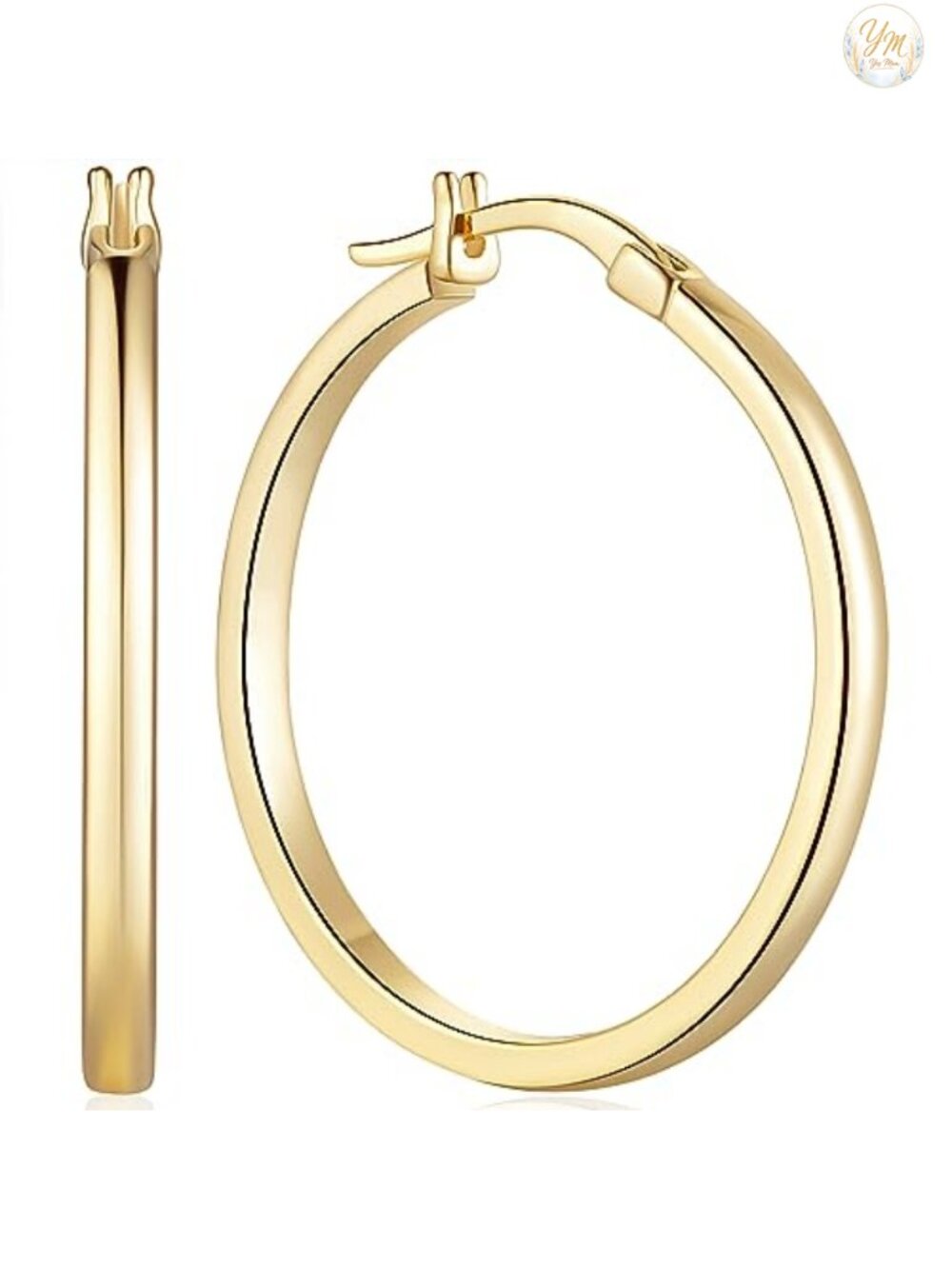 14K Gold Plated Hoop Earrings for Women Hypoallergenic Lightweight
